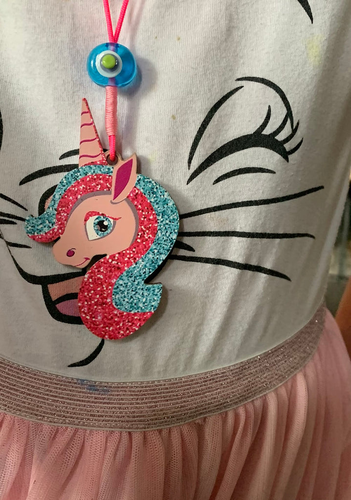 unicorn necklace murano glass