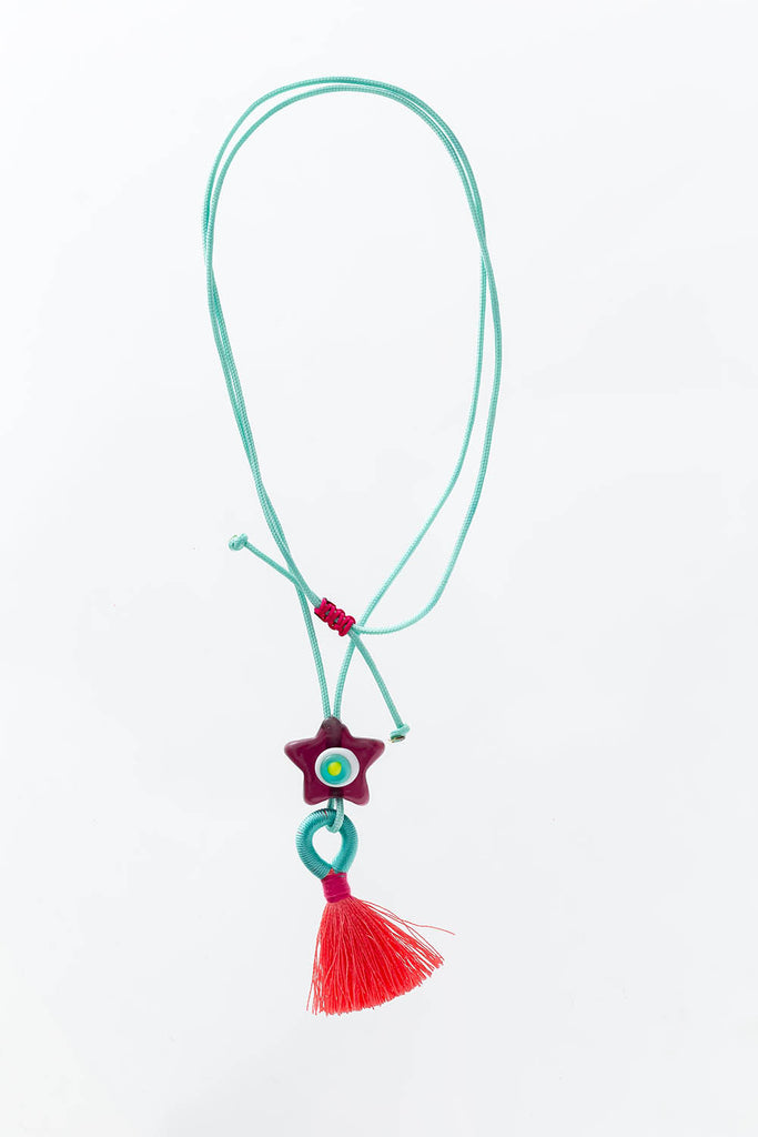 star tassel necklace murano glass